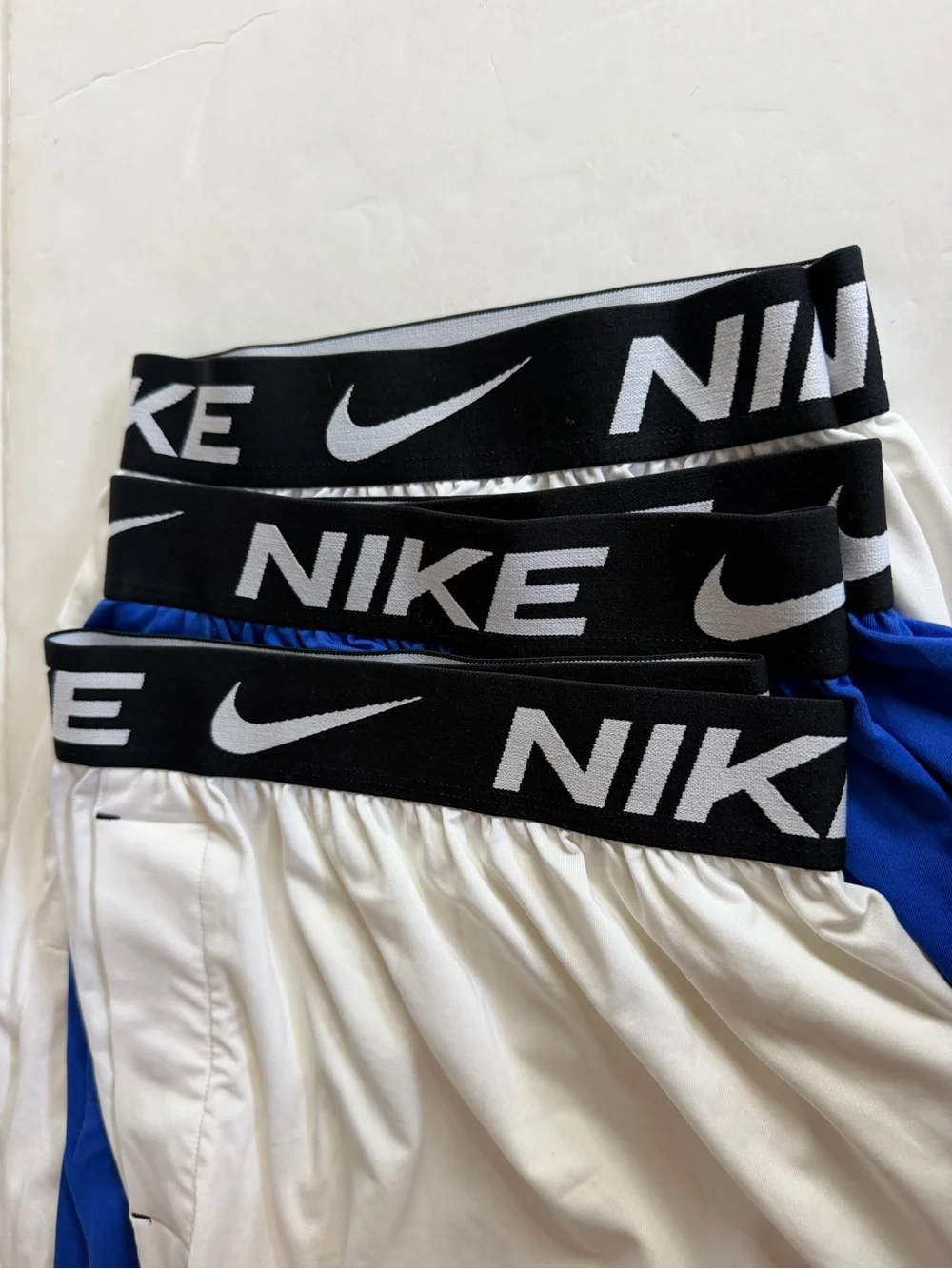NWOT Lot 3 Nike Men's Stretch Boxer Briefs size 2XL  White & Blue